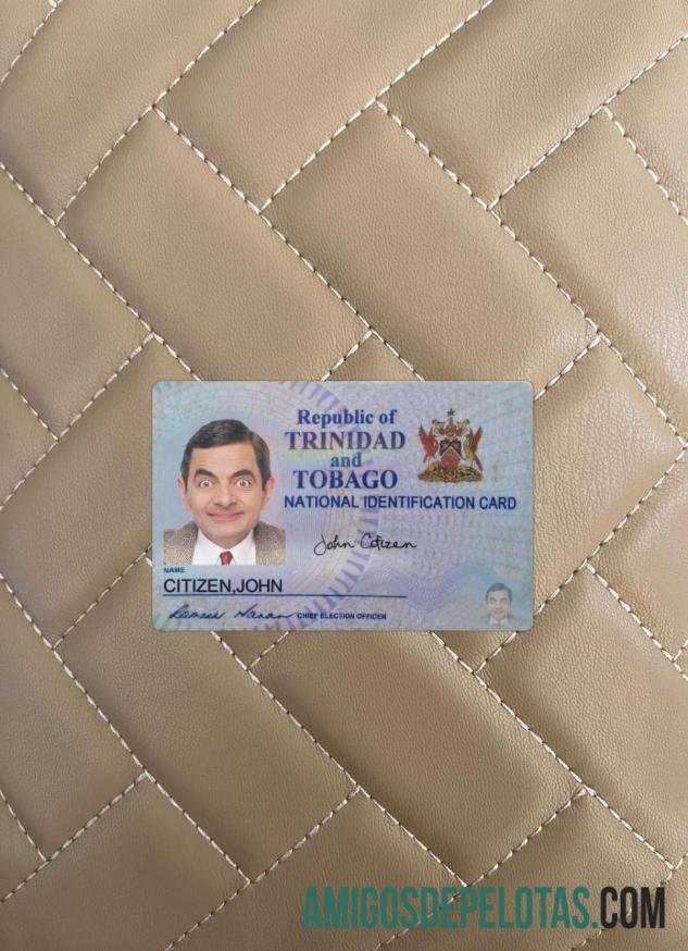 Trinidad And Tobago ID Card 2016 Present olhar de foto frente exemplo